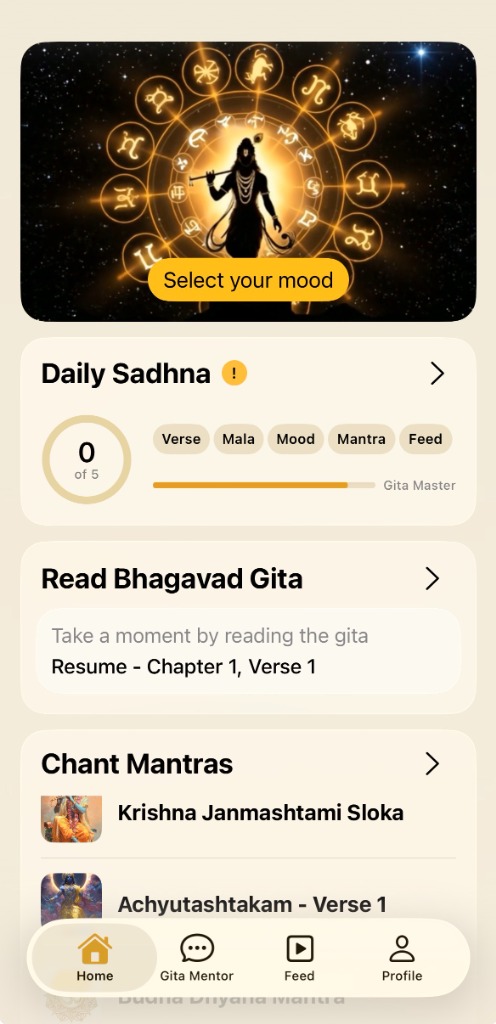 GitaConnect App Interface